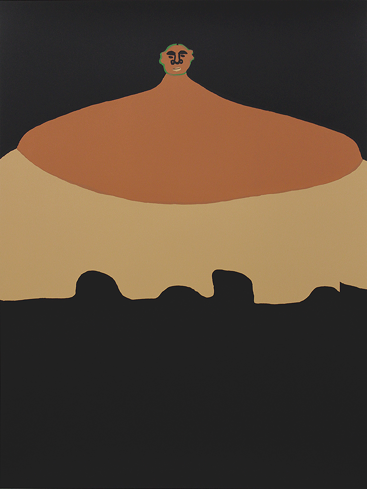 Portrait (for Le Oui ), 2018, 4 color silkscreen print, 24 x 18 inches.