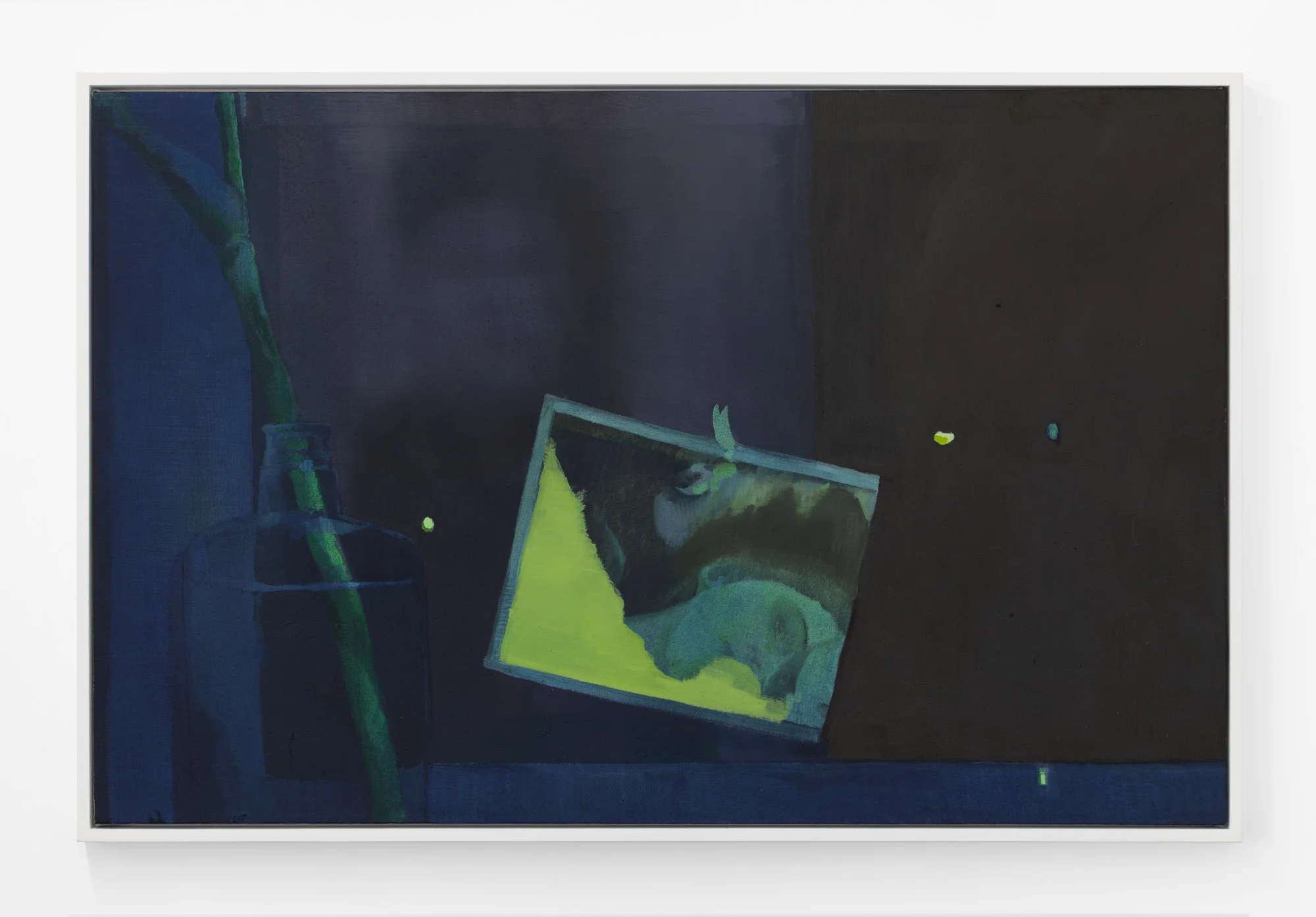 Night Window with Ghosts , 2019, oil on canvas, 26 x 40 inches