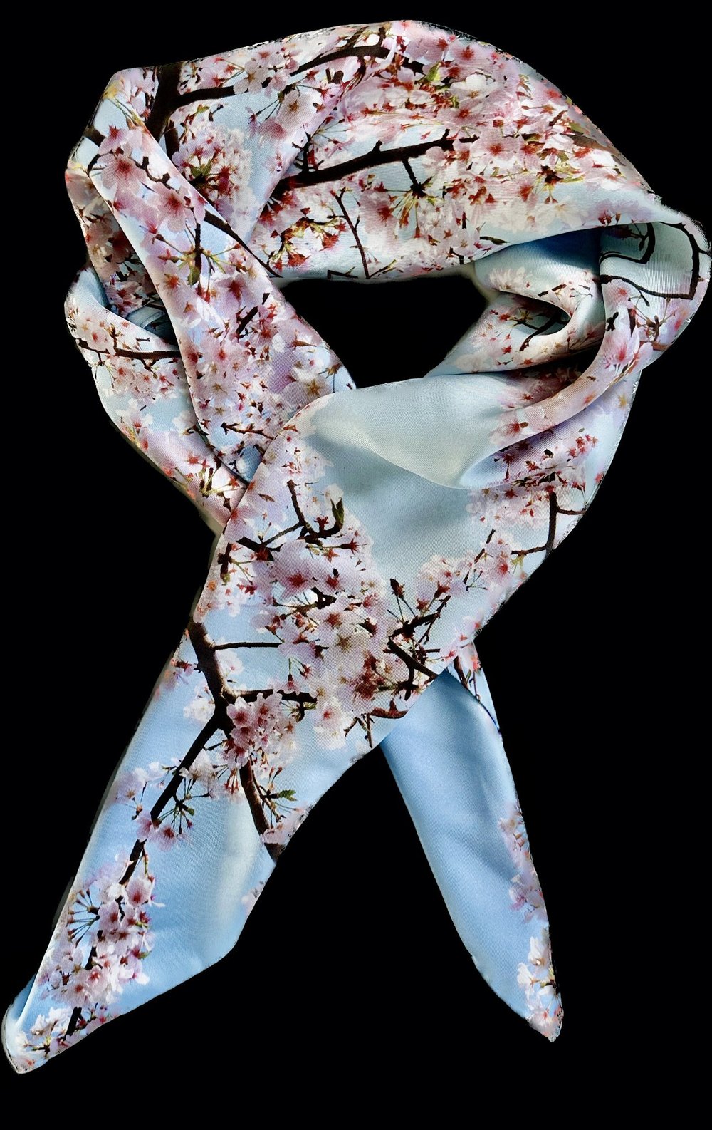 100% Silk Scarf: Cherry Blossoms Composition — DAGMARA WEINBERG