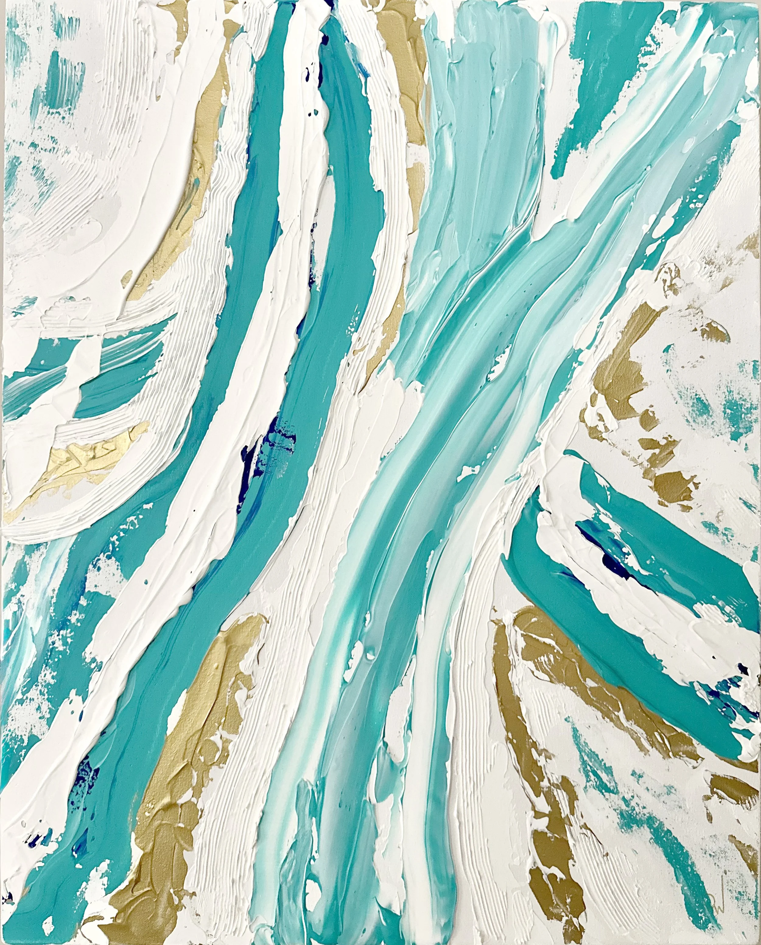   “Rivers of Light” –  is an exploration of movement, connection, and transformation. The flowing forms and luminous colors reflect the way light travels – shifting, merging, and illuminating everything it touches. I wanted to capture the sense of en