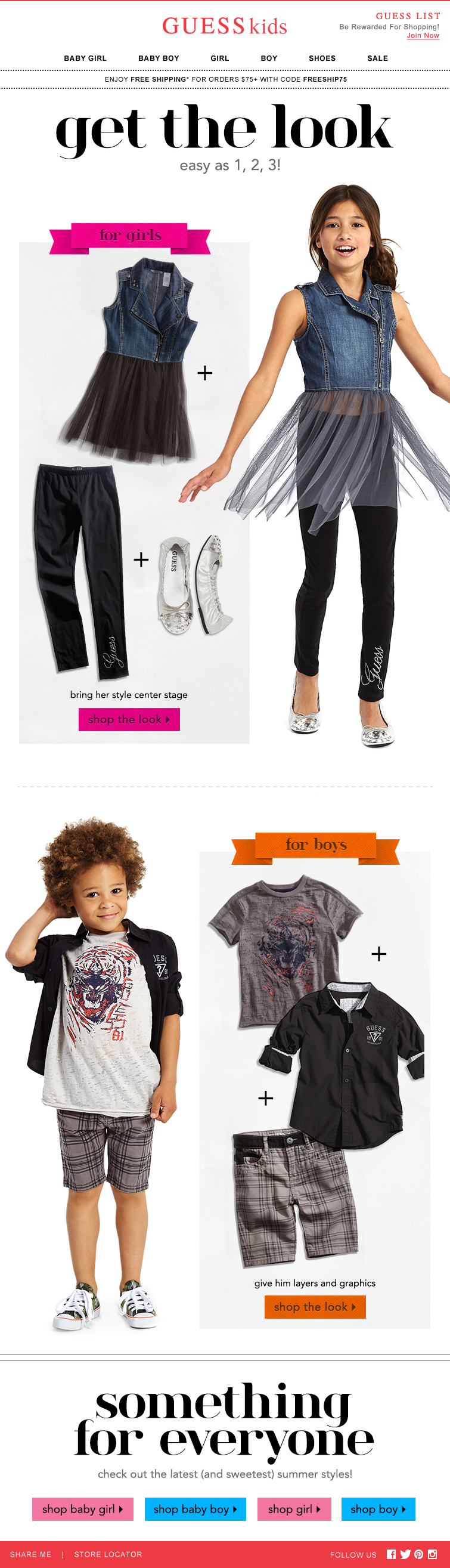 GUESS Kids Outfit Trend Email