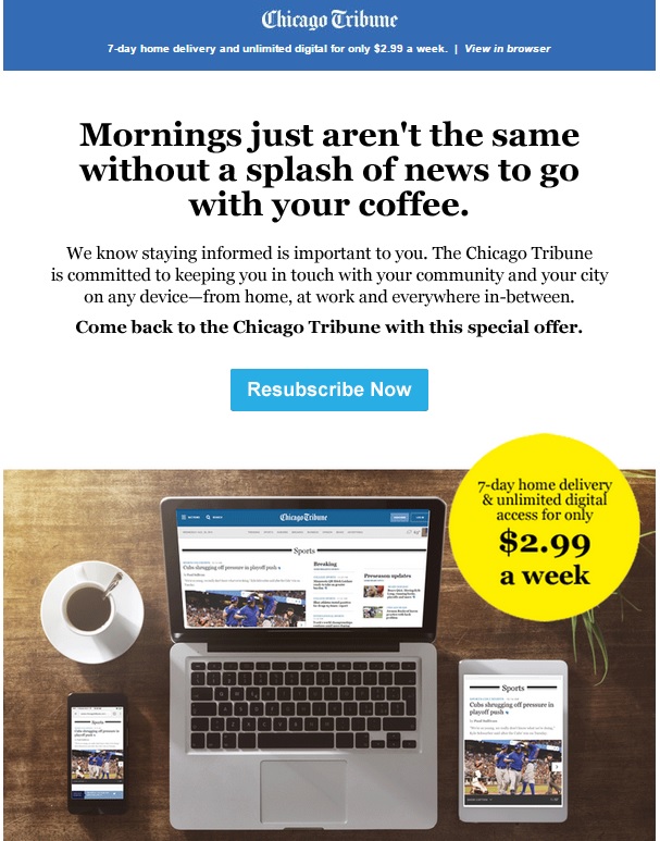 Personalized email by time of day