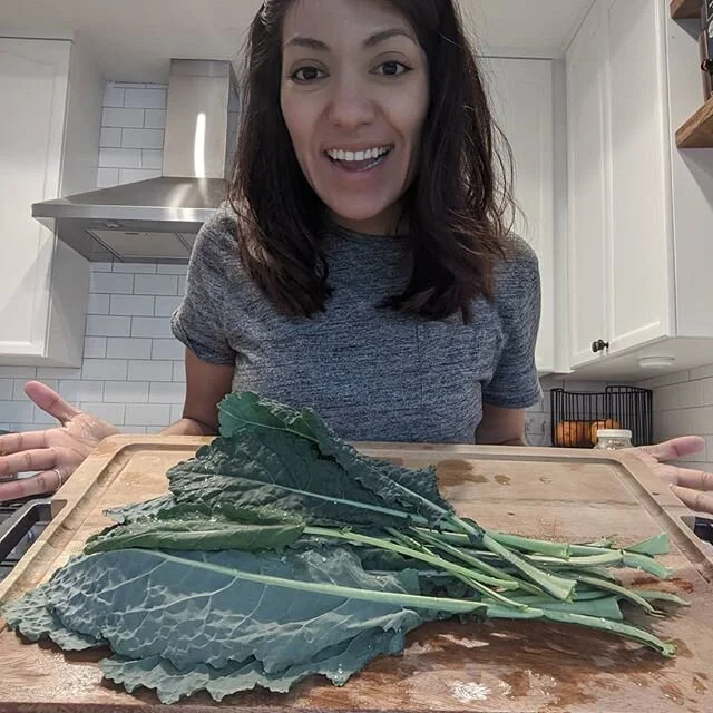 Made salads for Sean and I with whatever I could find in the fridge and the kale from our tiny harvest!