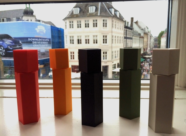 Pepper grinders guarding Copenhagen.