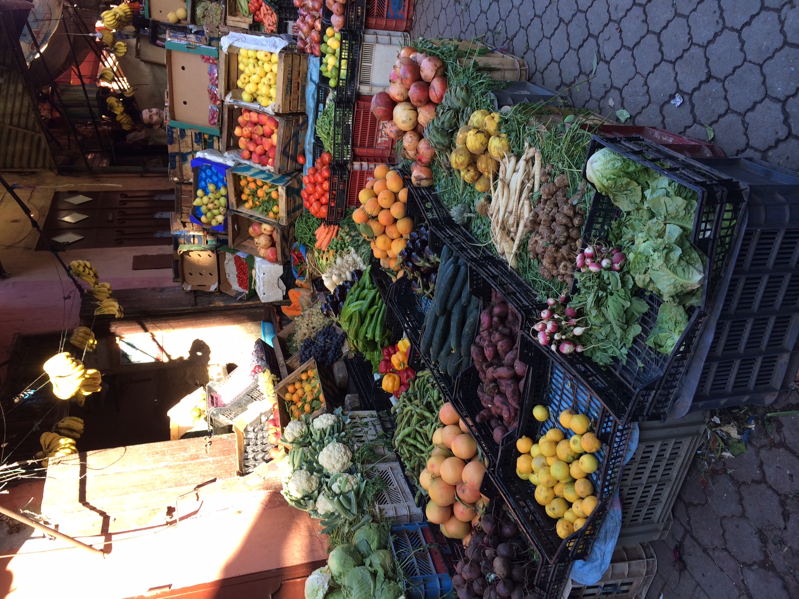 Colourful produce stands line the streets
