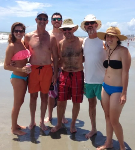 Some of the family on the beach