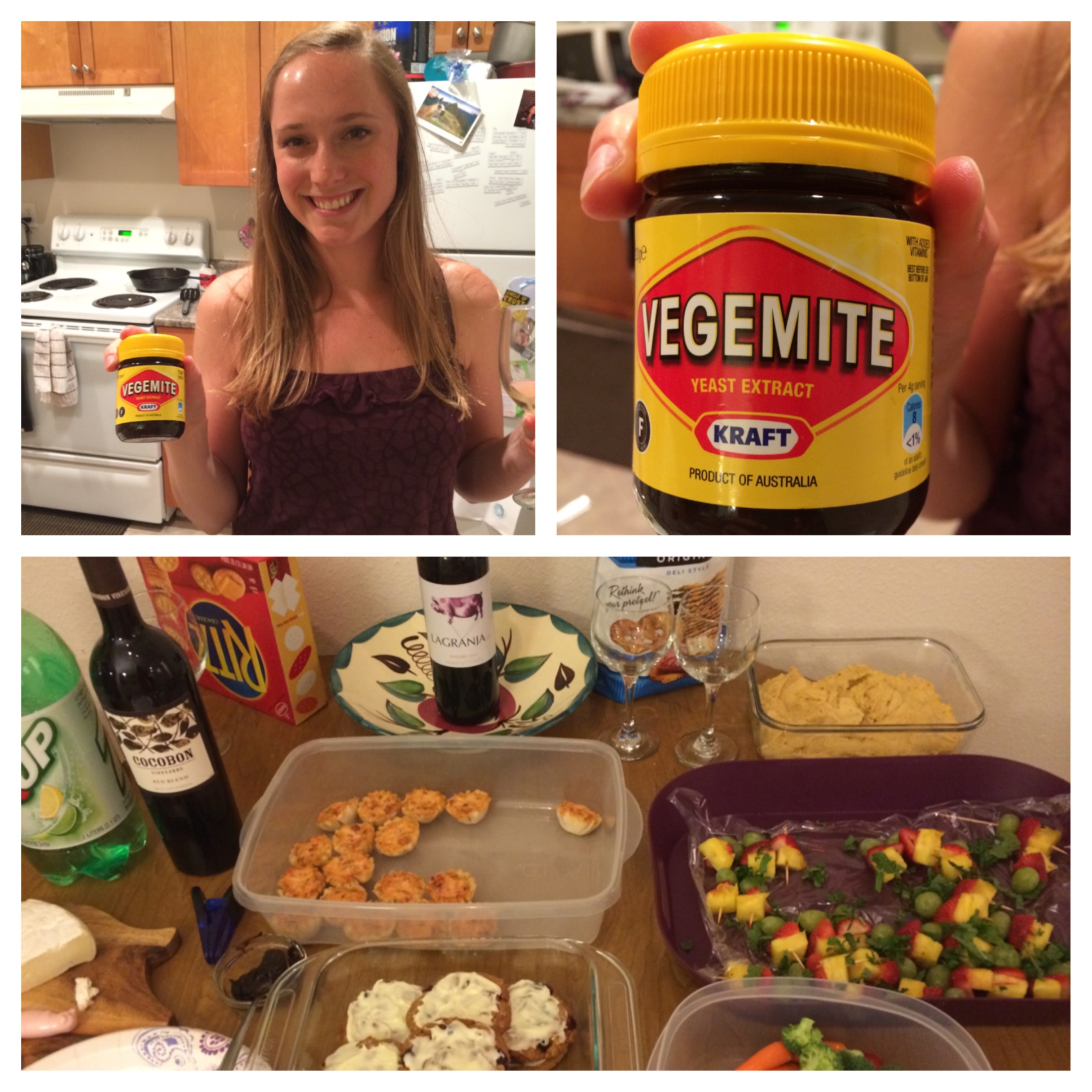 My friend Liz (one of the SRC girls) with the vegemite