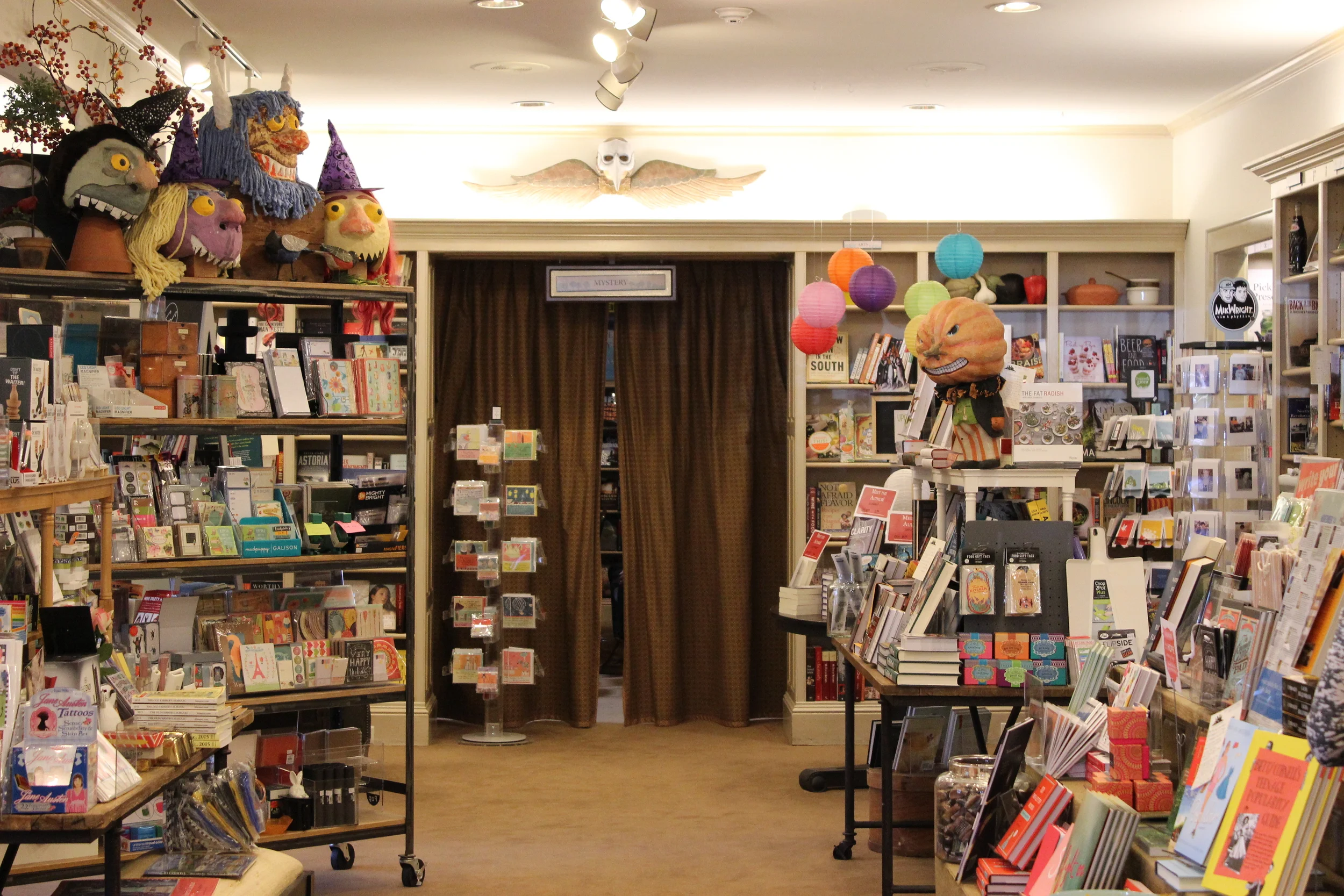 Wall to wall books! An author was in the bookstore, narrating his novel. I could hear him reading and I knew it was happening in the small room behind the curtain. I checked it out myself, but I didn't think flash photography would be a good idea.