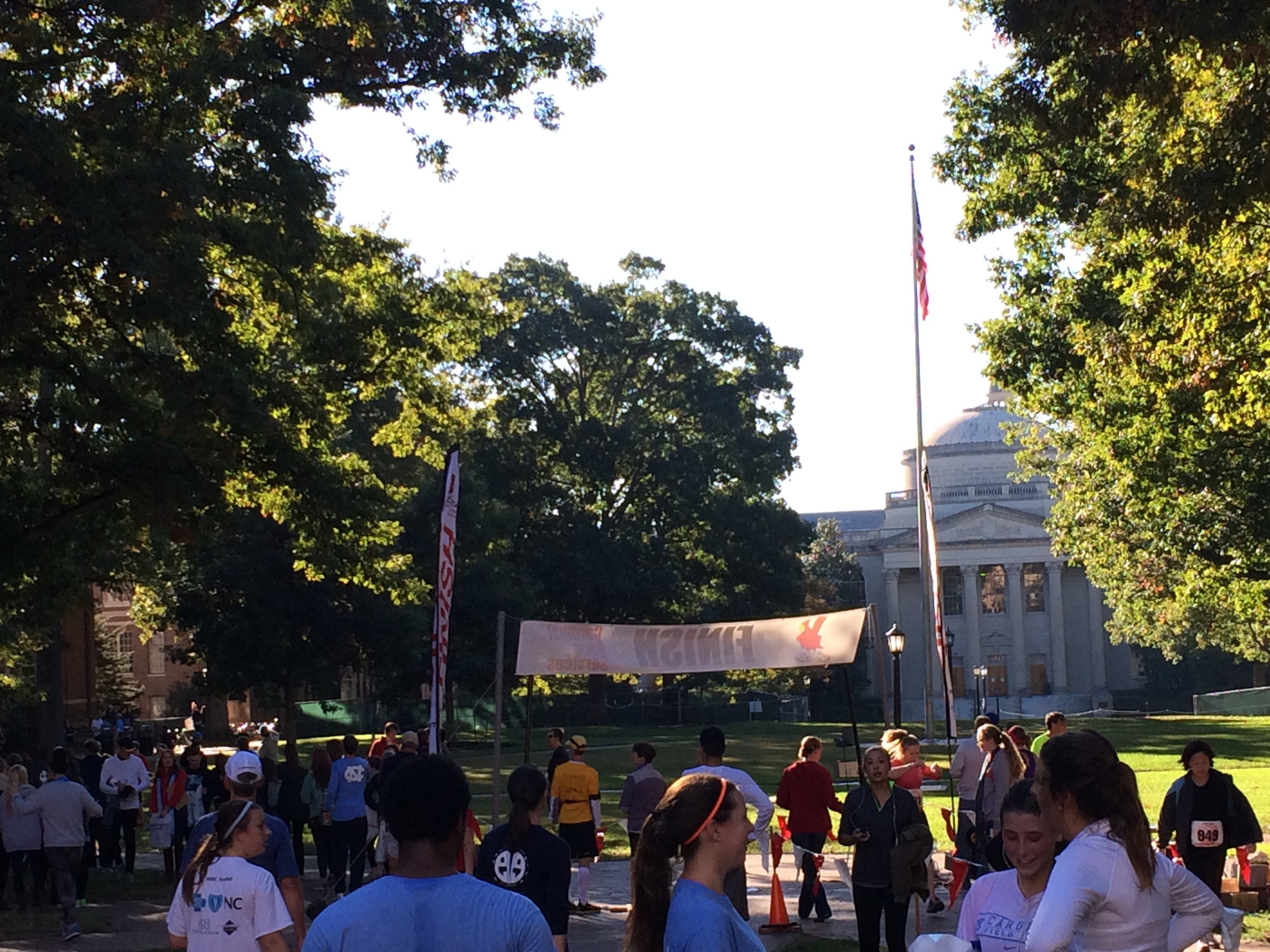 The finish line in the Main Quad