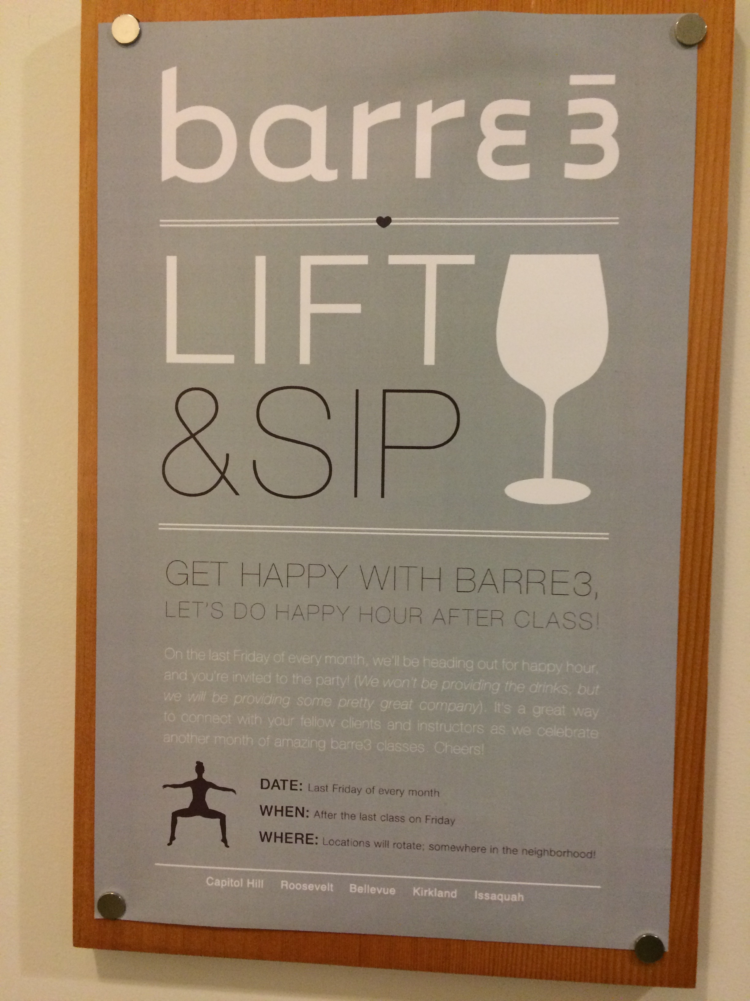 Special event at Barre3 and a great idea!