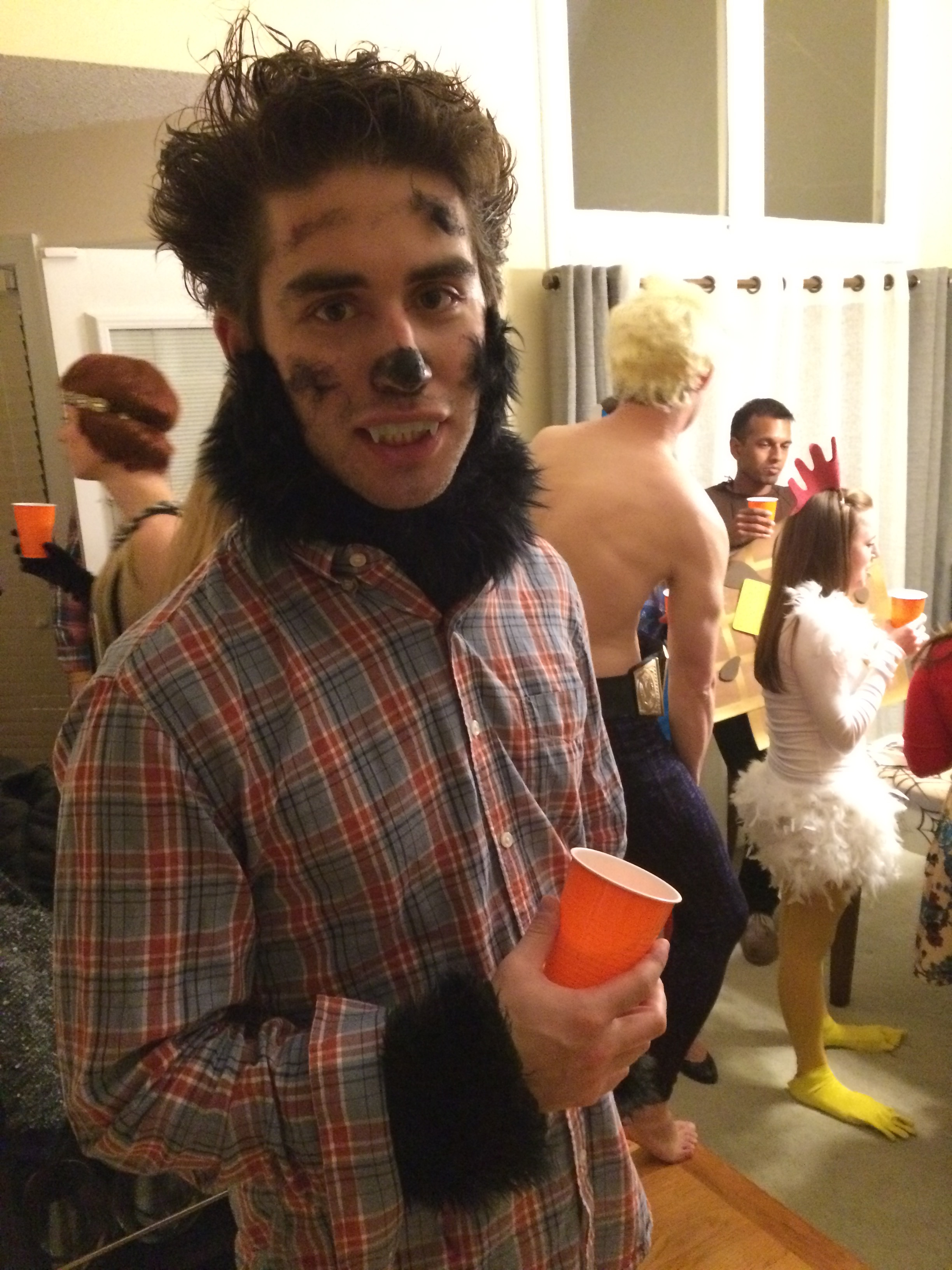 side note: the glue and fur was really tough to get off of his face after!!