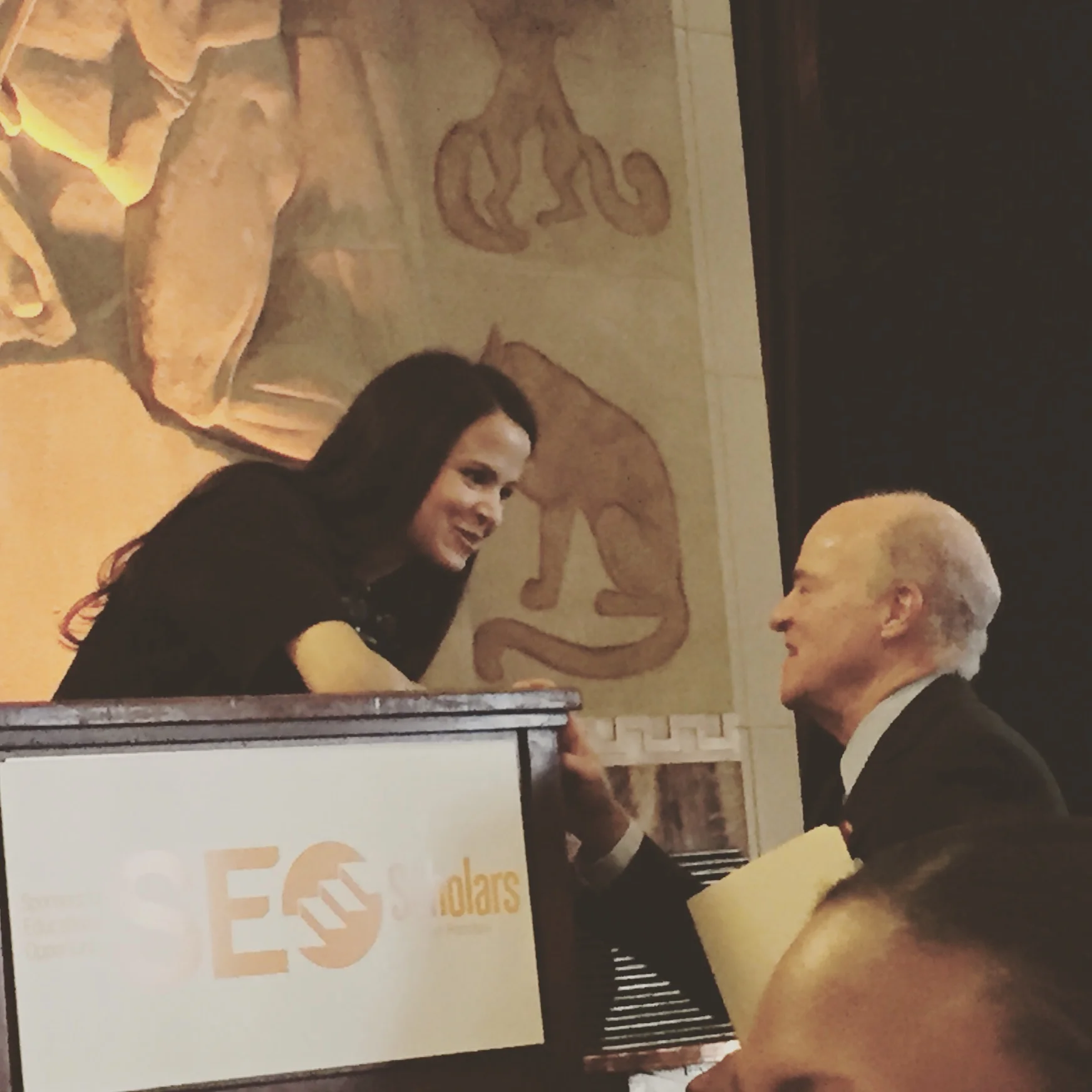Recently, I was the emcee for SF SEO Scholars 2015 graduation. Here are some pics (one with Henry Kravis providing some great pre-program words)