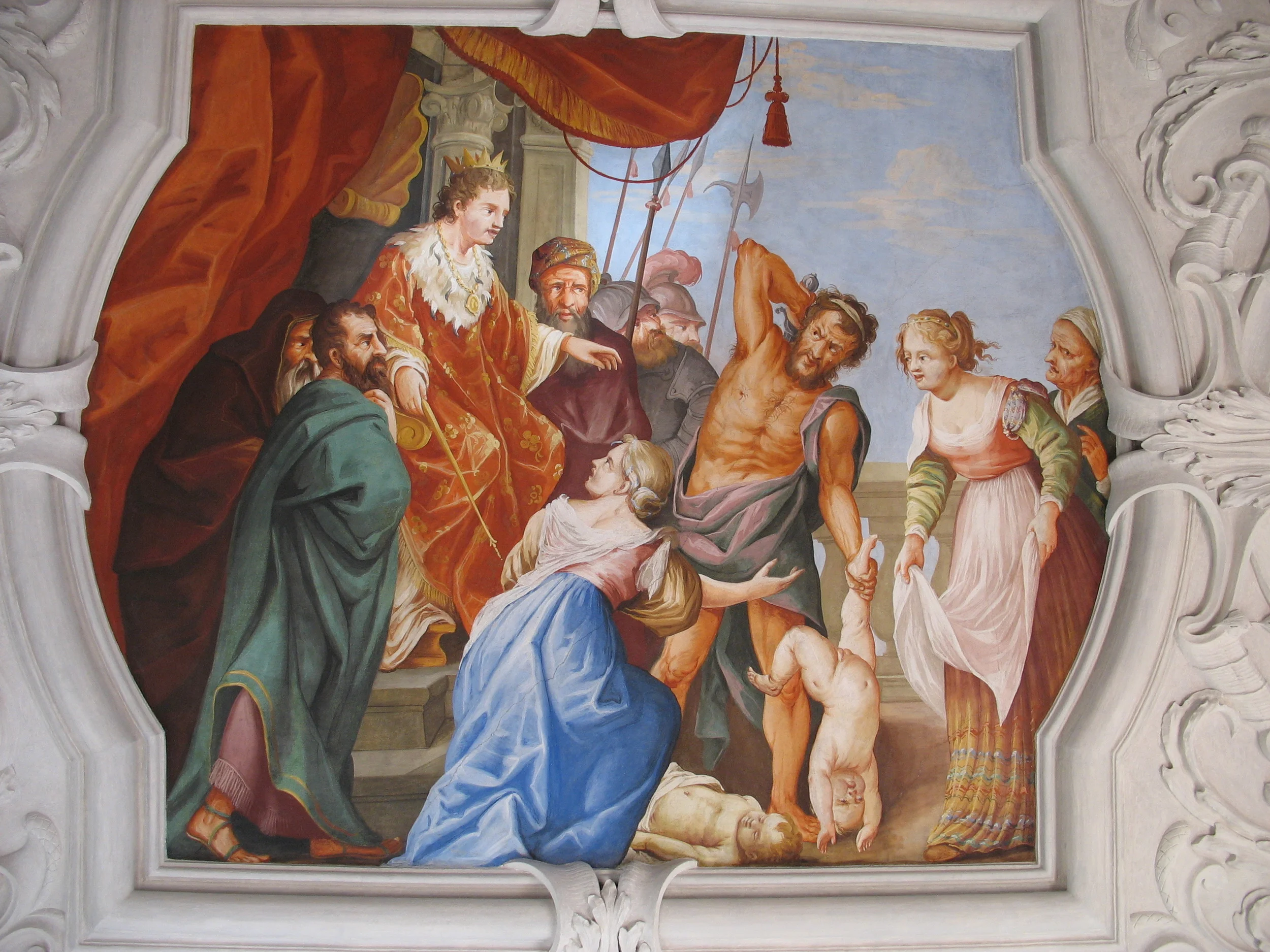 FRESCO del Juicio de salomon (WALLFAHRTSKIRCHE FRAUENBERG, FRAUENBERG VIA WIKIPEDIA)