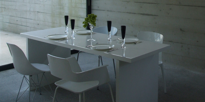 Kitchen - Former cowshed converted to kitchen with large table with a range of appliances.