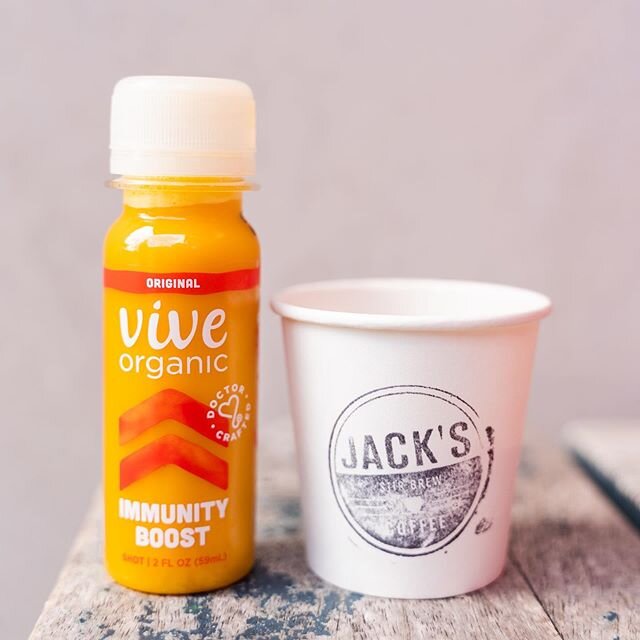 Espresso for an energy boost, @vive_organic for an immunity boost. 
Jack&rsquo;s is closely monitoring the developments of COVID-19. The safety of our team and customers is our top priority, and we will continue to comply with all CDC updates as they