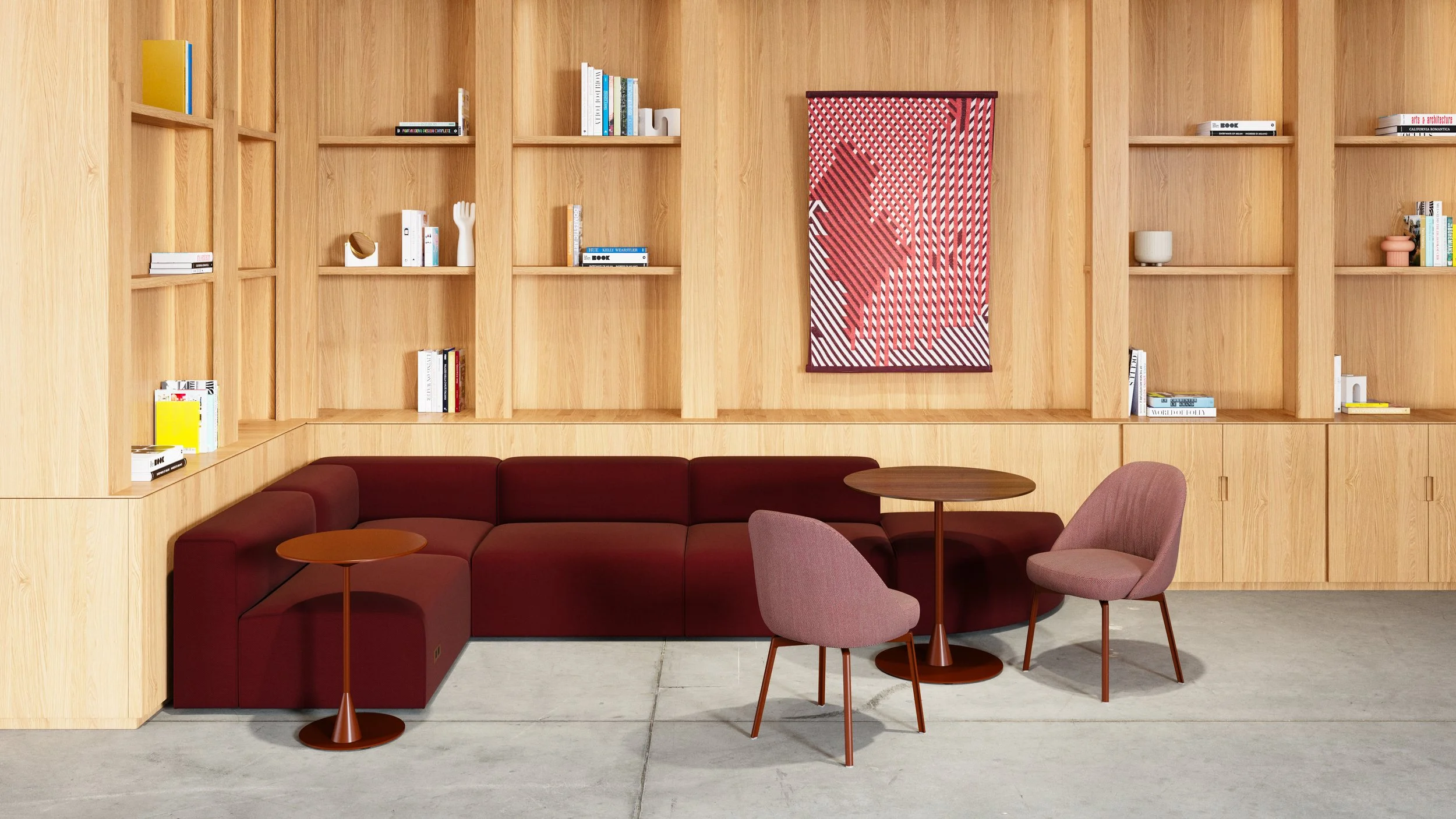 STYLEX_ENVIRO_OPEN-OFFICE_SCENE_2_YOOM_LOUNGE_ANLA_CHAIR_CALA_TABLES_RED.jpg