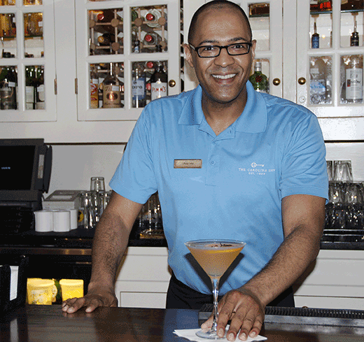 Phillip Ivey mixes Southern hospitality at its tastiest behind the bar at the Carolina Crossroads Restaurant.