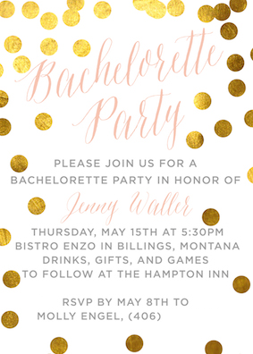bachelorette party invite