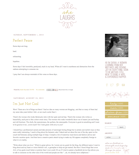 she laughs blog design