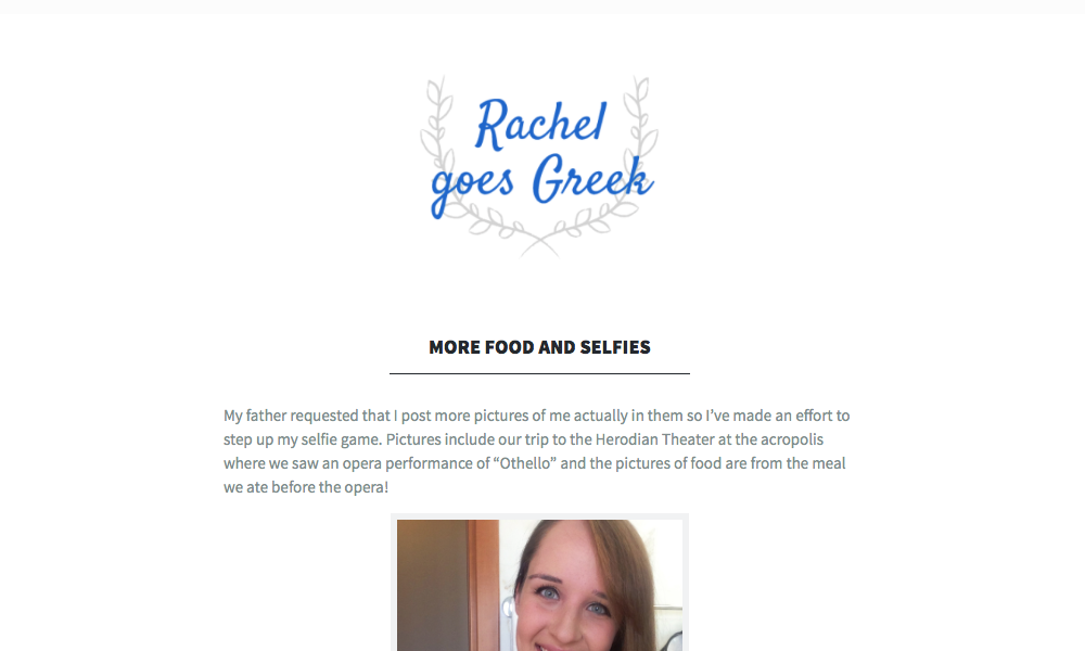 rachel goes greek blog design