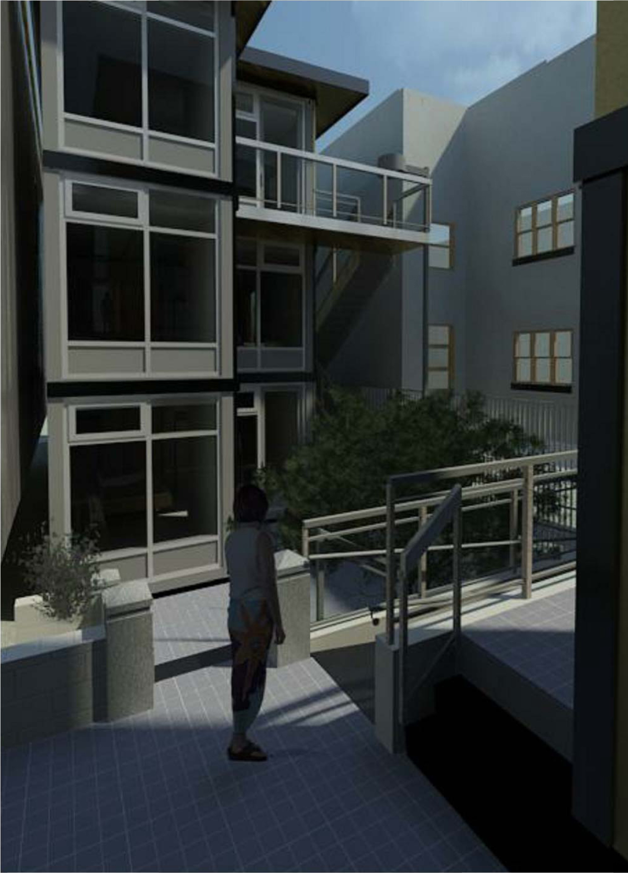 3-D Rendering of Courtyard