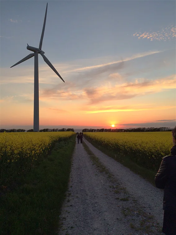 Den smukke solnedgang ved Mellem-rummet på Samsø