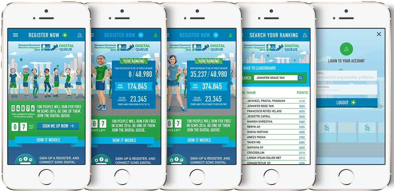 Responsive screens for mobile view.