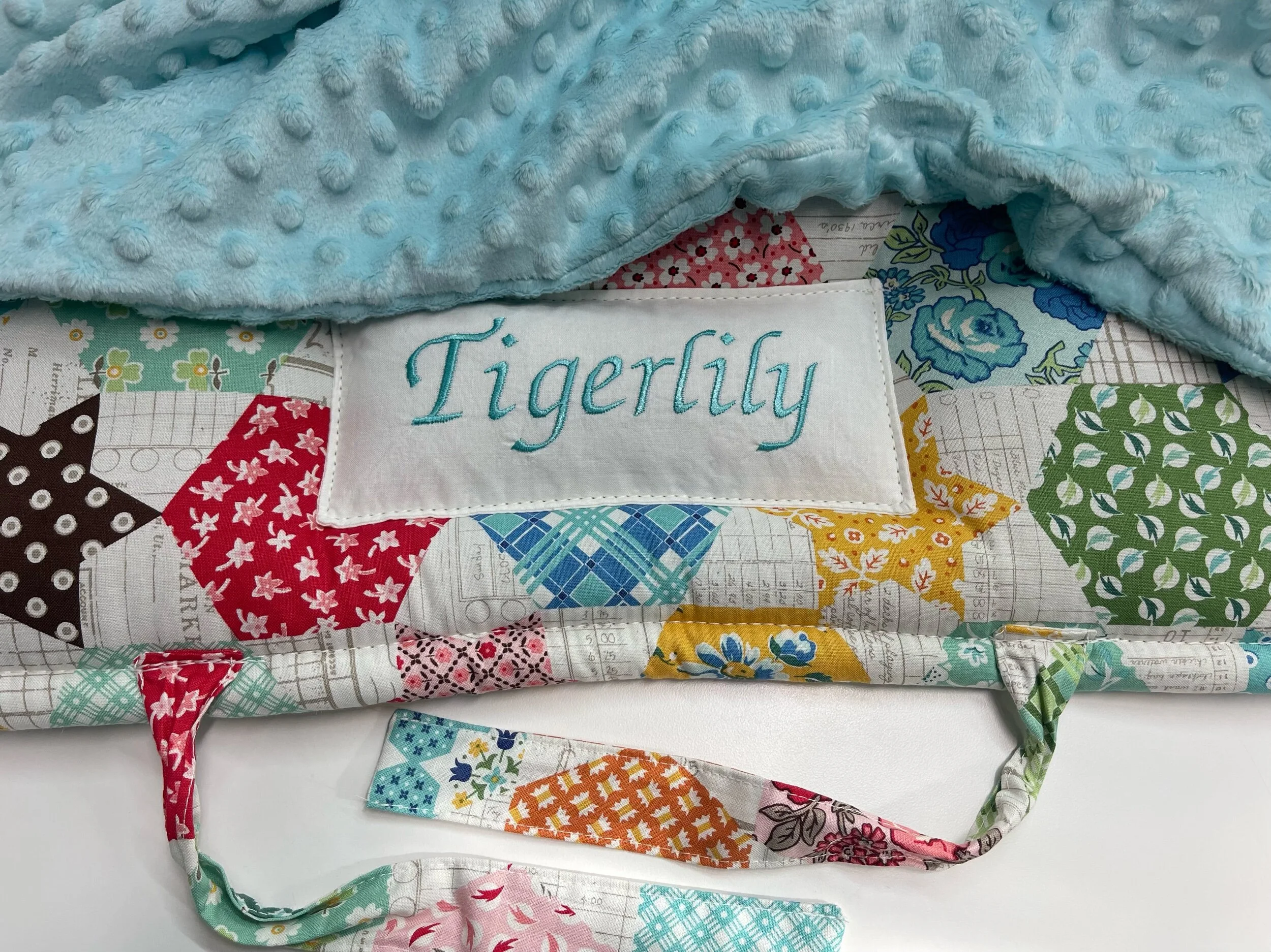 Janiebee Quilted Nap Mat Ava Patchwork Toddler Nap Mat brown, ivory, sage Cheater print to look like quilt top. Naps guaranteed from janiebee.com