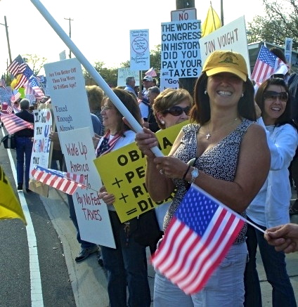 A Tax Day Tea Party in Massapequa NY on April 15, 2009. (Credit: Laura Carroll).