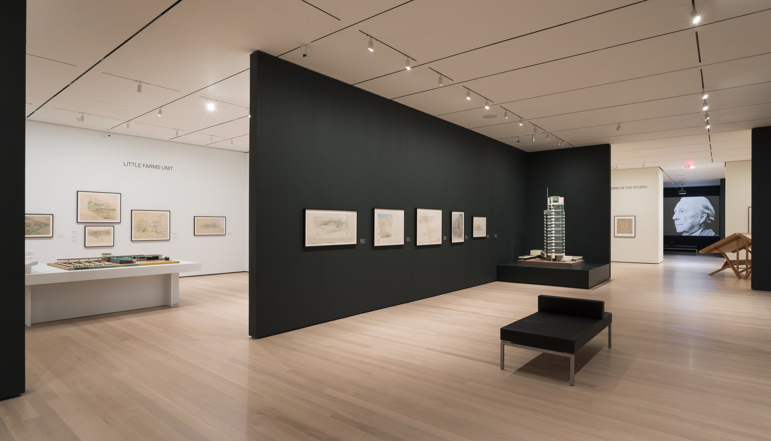 The Frank Lloyd Wright at 150: Unpacking the Archive exhibit at the Museum of Modern Art. image: The Frank Lloyd Wright Foundation Archives, The Museum of Modern Art, Avery Architectural & Fine Arts Library, Columbia University, New York
