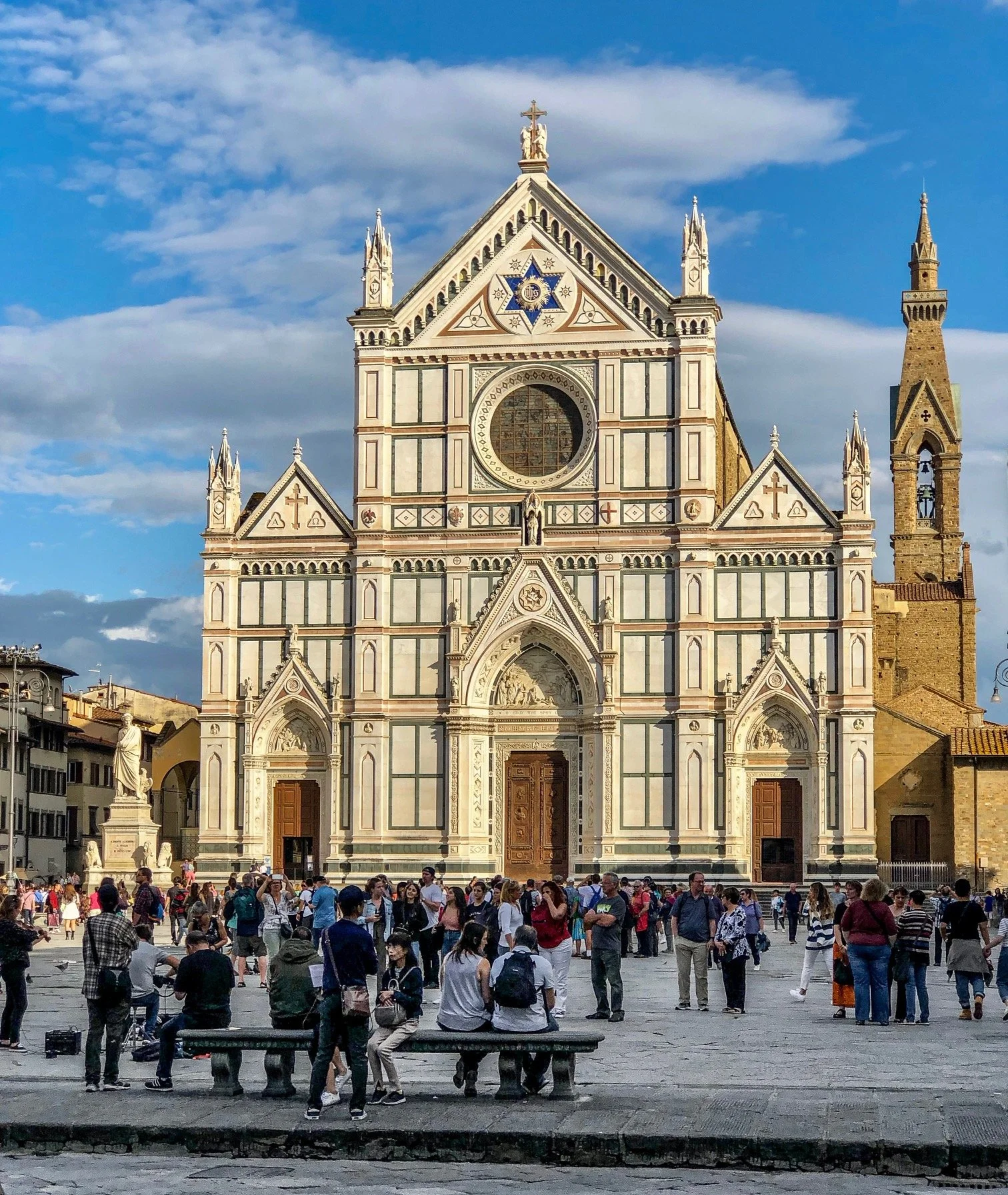  Santa Croce Church and plaza in Florence.  
