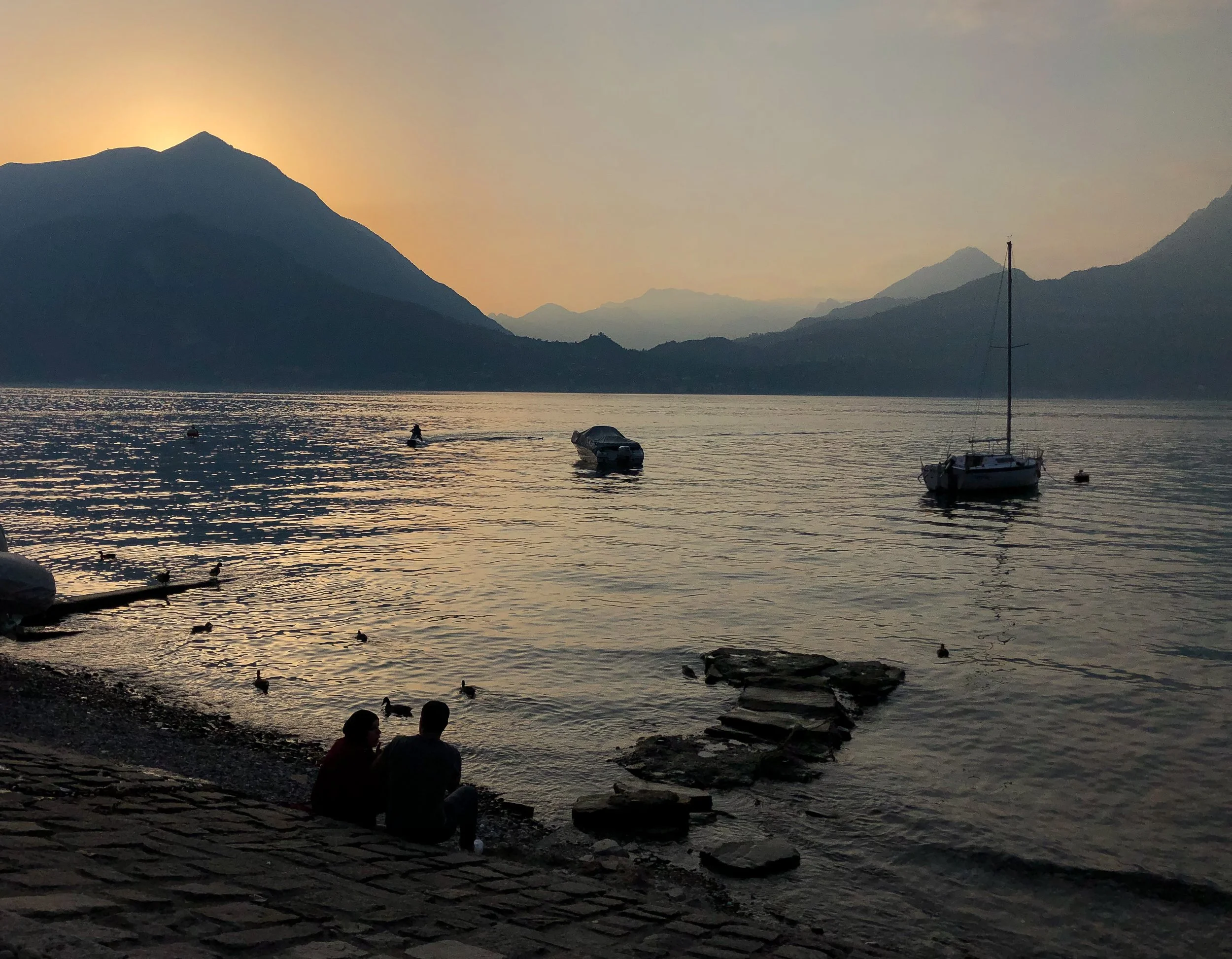  Sundown on Lake Como at Varenna.  