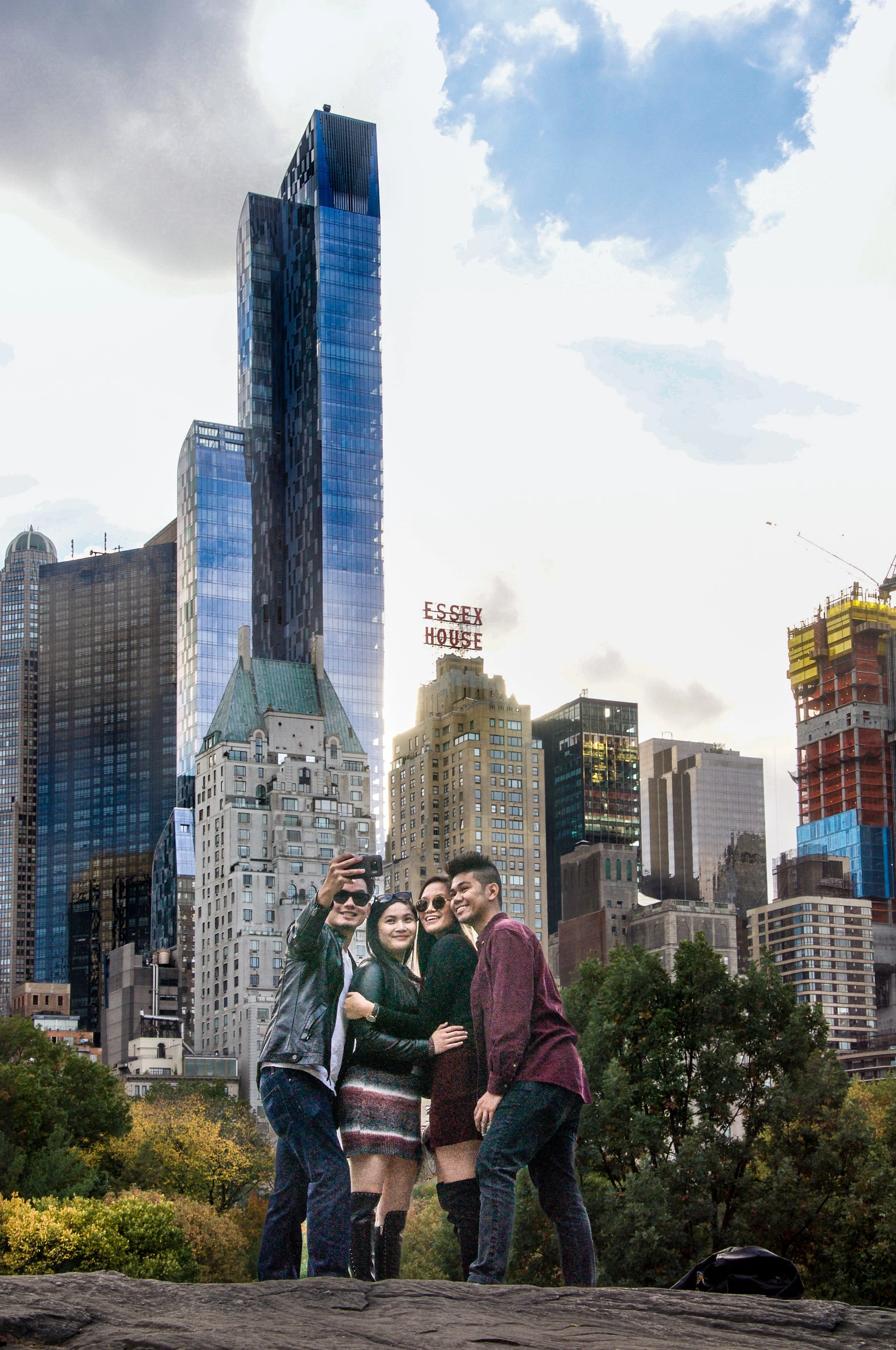  Group selfie against the Central Park South skyline.  