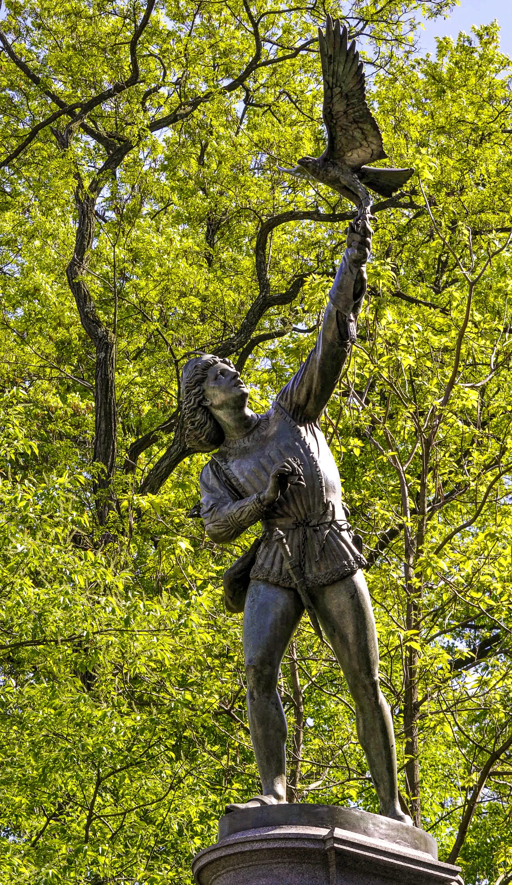  The Falconer by George Kemp in Central Park, New York. 