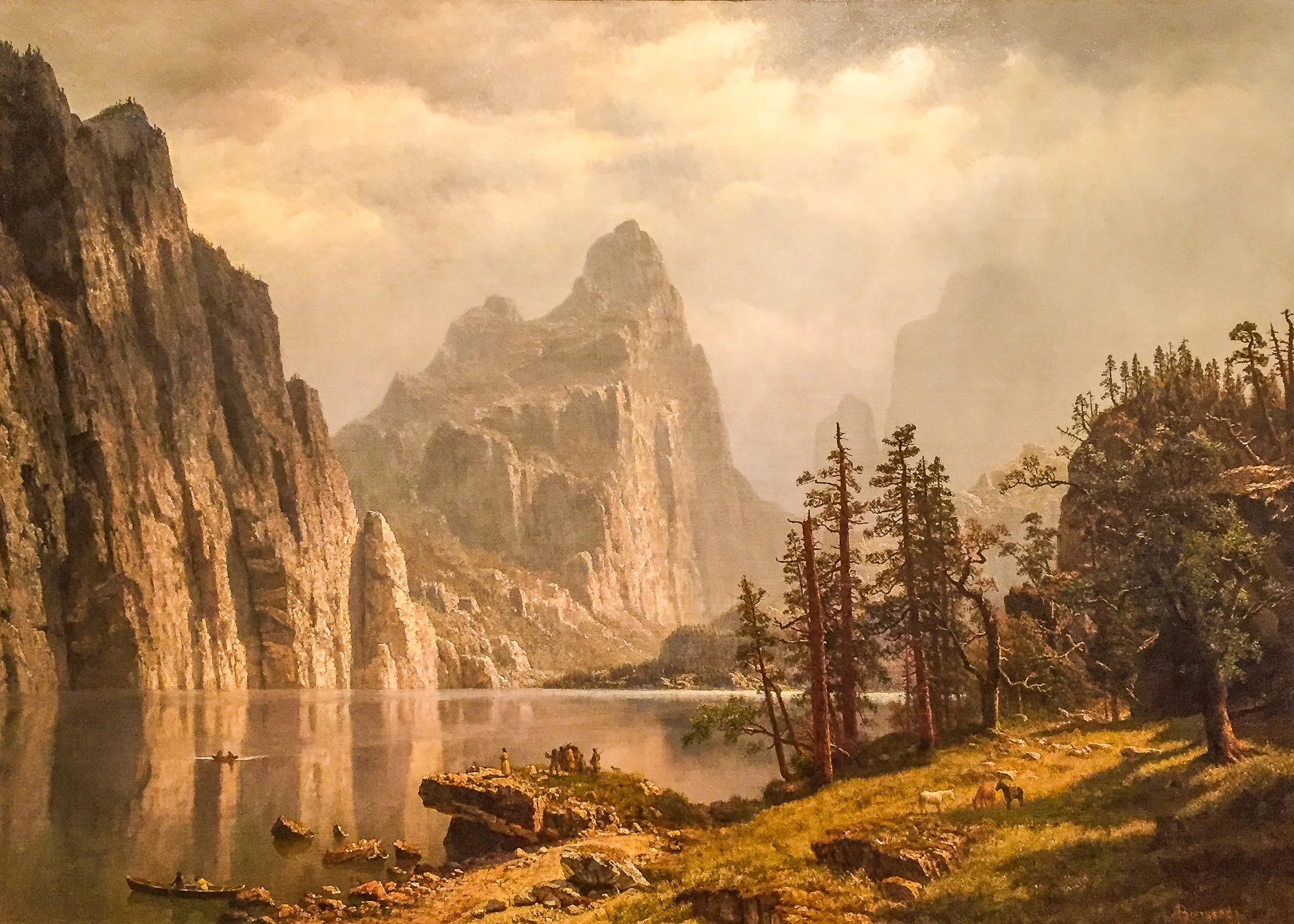  Sign, Metropolitan Museum of Art:   “On May 12, 1863, in the company of the journalist and explorer Fitz Hugh Ludlow, Bierstadt departed on his second trip to the West. The two men camped in California's Yosemite Valley in August, probably inspired 