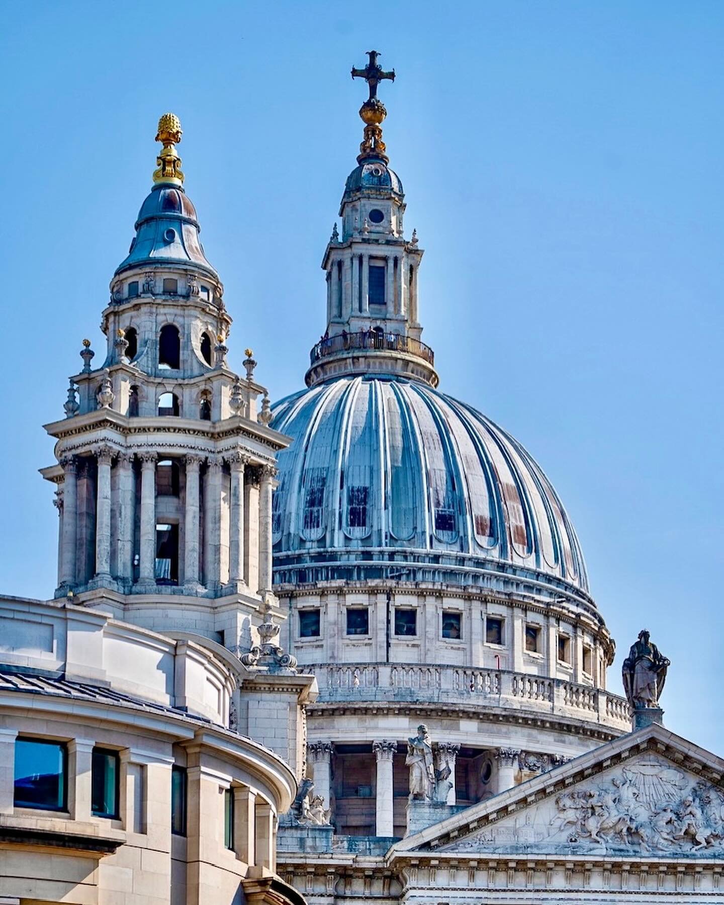 The dome of St. Paul&rsquo;s Cathedral is among the most iconic sights of the London skyline.  
The famous cathedral atop Ludgate Hill, the fifth built on that site since St. Paul&rsquo;s founding in 604 AD, was constructed after the previous church 