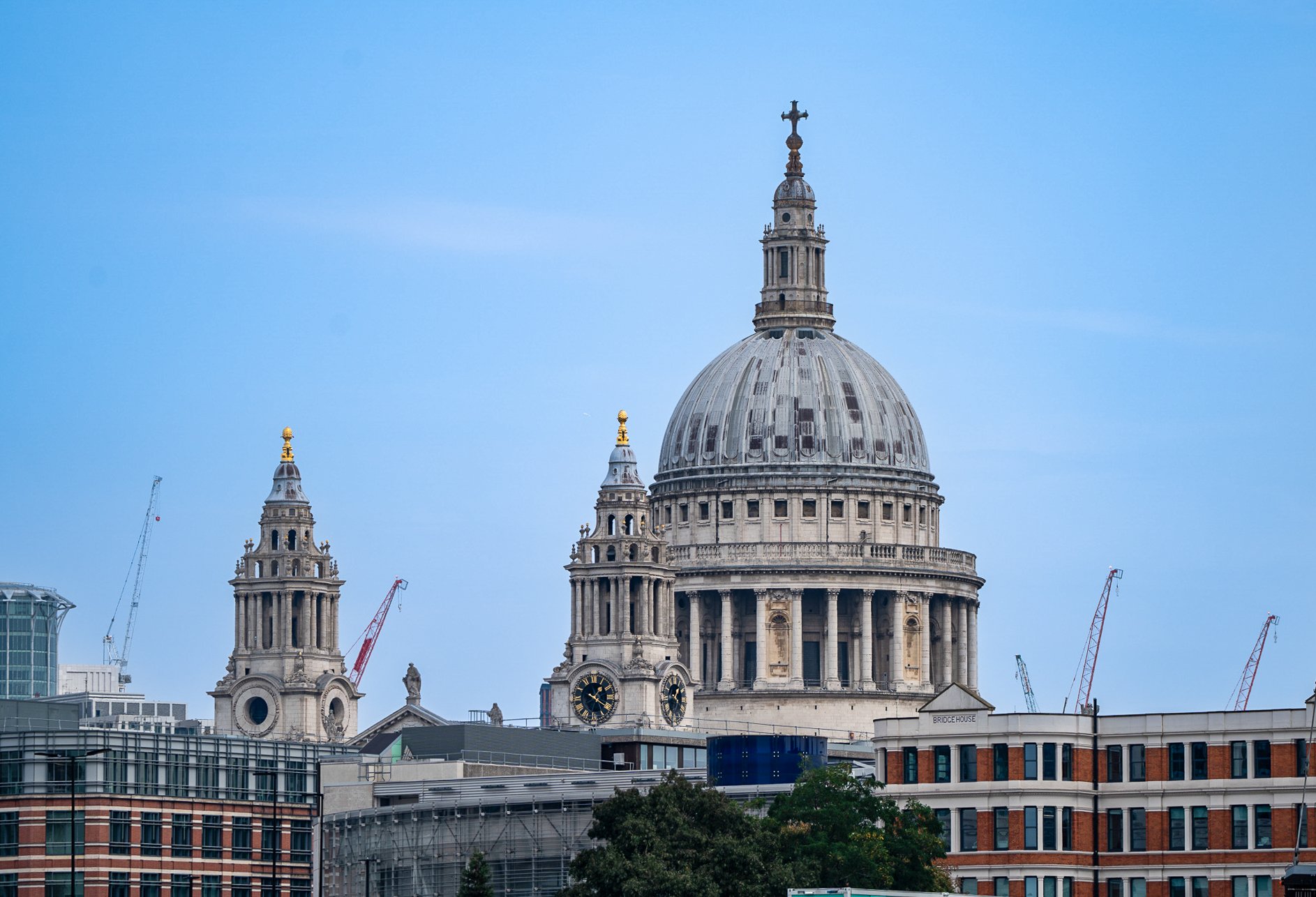 The dome of St. Paul’s Cathedral is one of the most iconic sights of the London skyline.
The famous cathedral atop Ludgate Hill, the fifth built on that site since St. Paul’s founding in 604 AD, was constructed after the previous church was destro