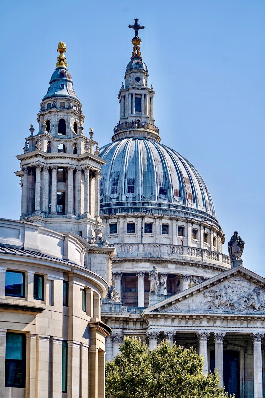 The dome of St. Paul’s Cathedral is among the most iconic sights of the London skyline.
The famous cathedral atop Ludgate Hill, the fifth built on that site since St. Paul’s founding in 604 AD, was constructed after the previous church was destroy
