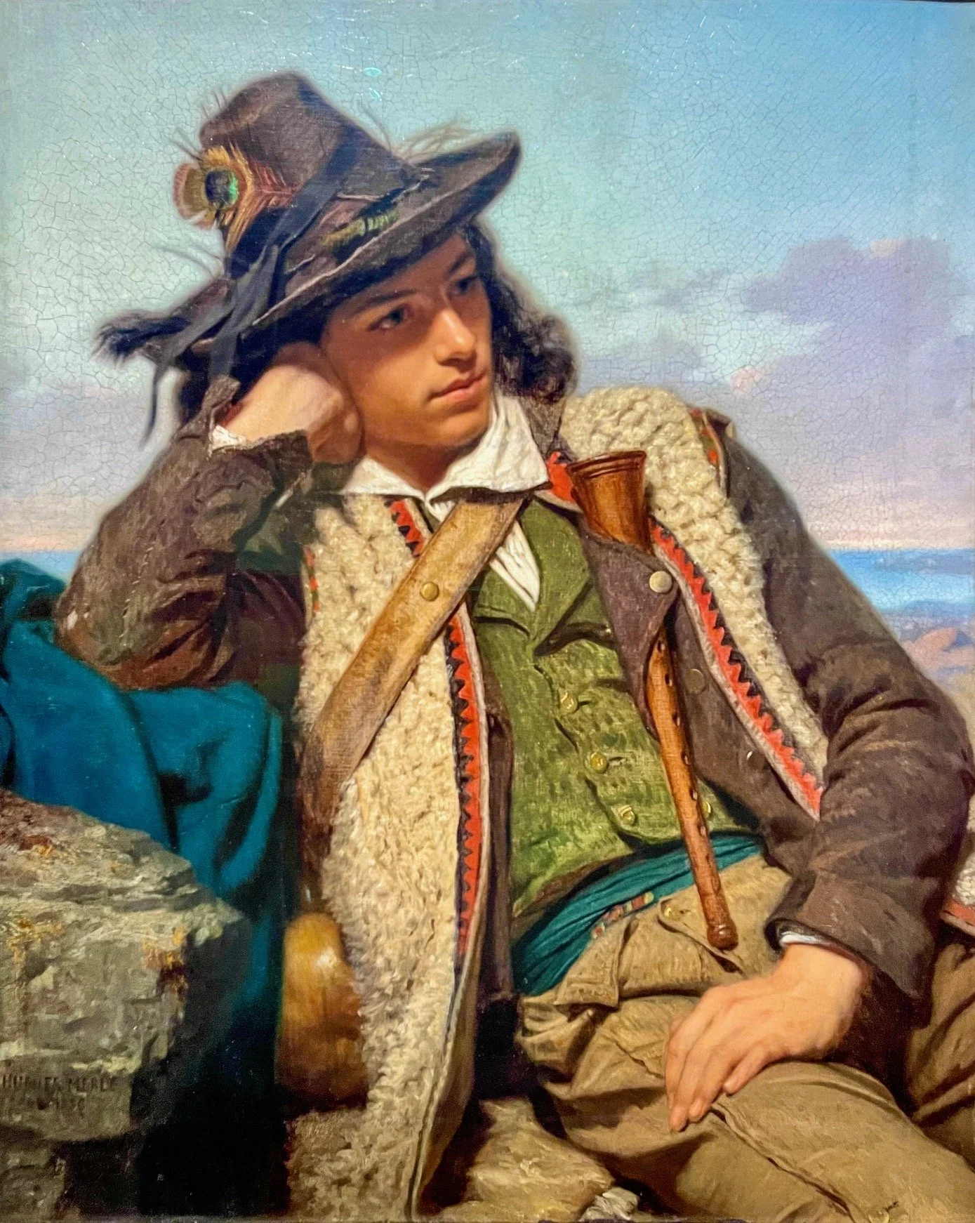  Pifferaro (Traveling Musician) by Hugues Merle (1823-1881) at the Philadelphia Museum of Art. 