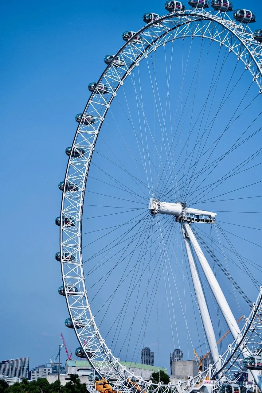  The London Eye, located on the South Bank of the River Thames, was opened in 2000 and stands 443 feet high and 394 feet in diameter. The structure is described as “the world’s largest cantilevered observation wheel” and “the UK’s most popular paid f