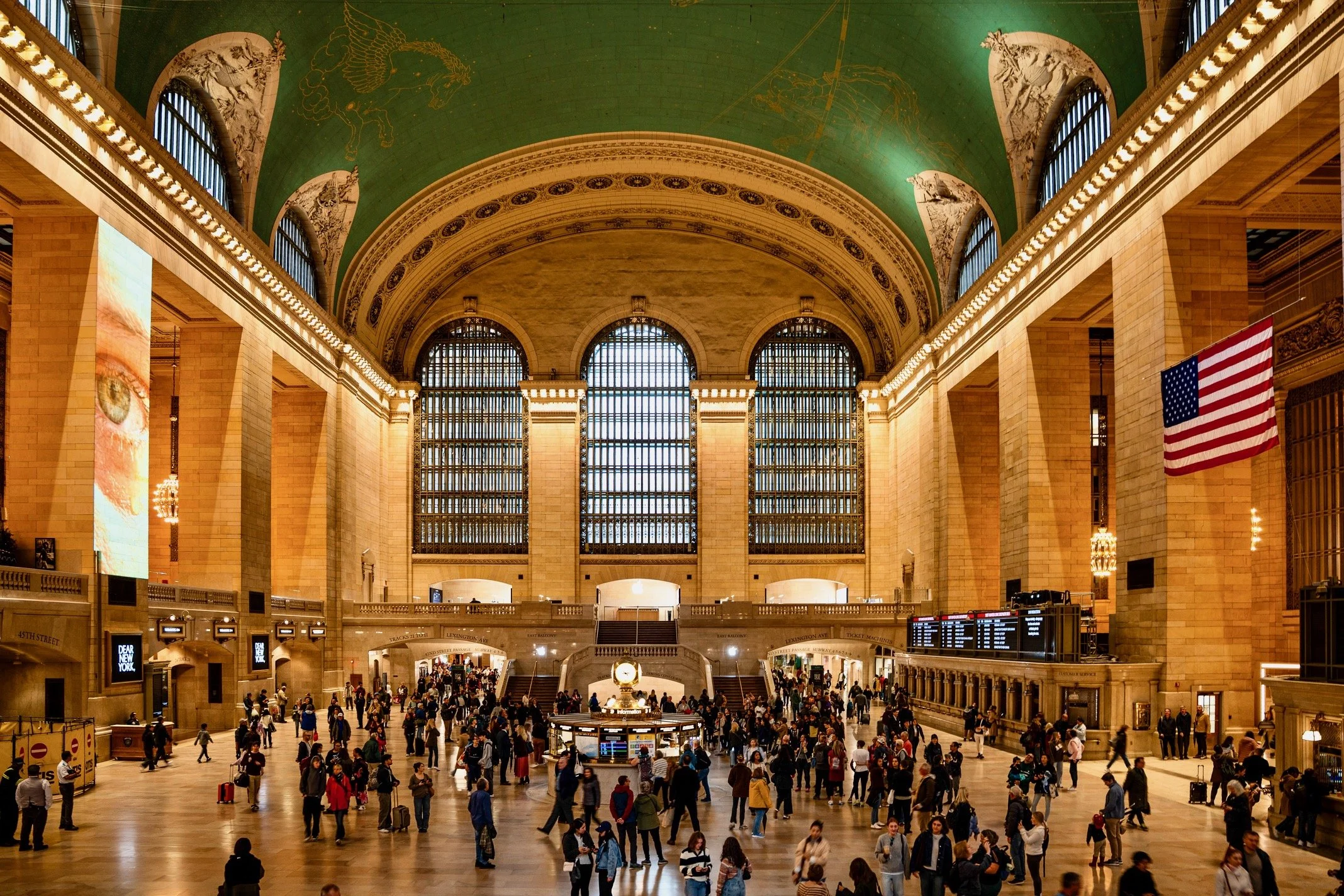  The main concourse of Grand Central Terminal during the two-week-long exhibition “Dear New York.” Brandon Stanton, creator of Humans of New York, which features the stories of everyday New Yorkers accompanied by their portraits, also created the ins