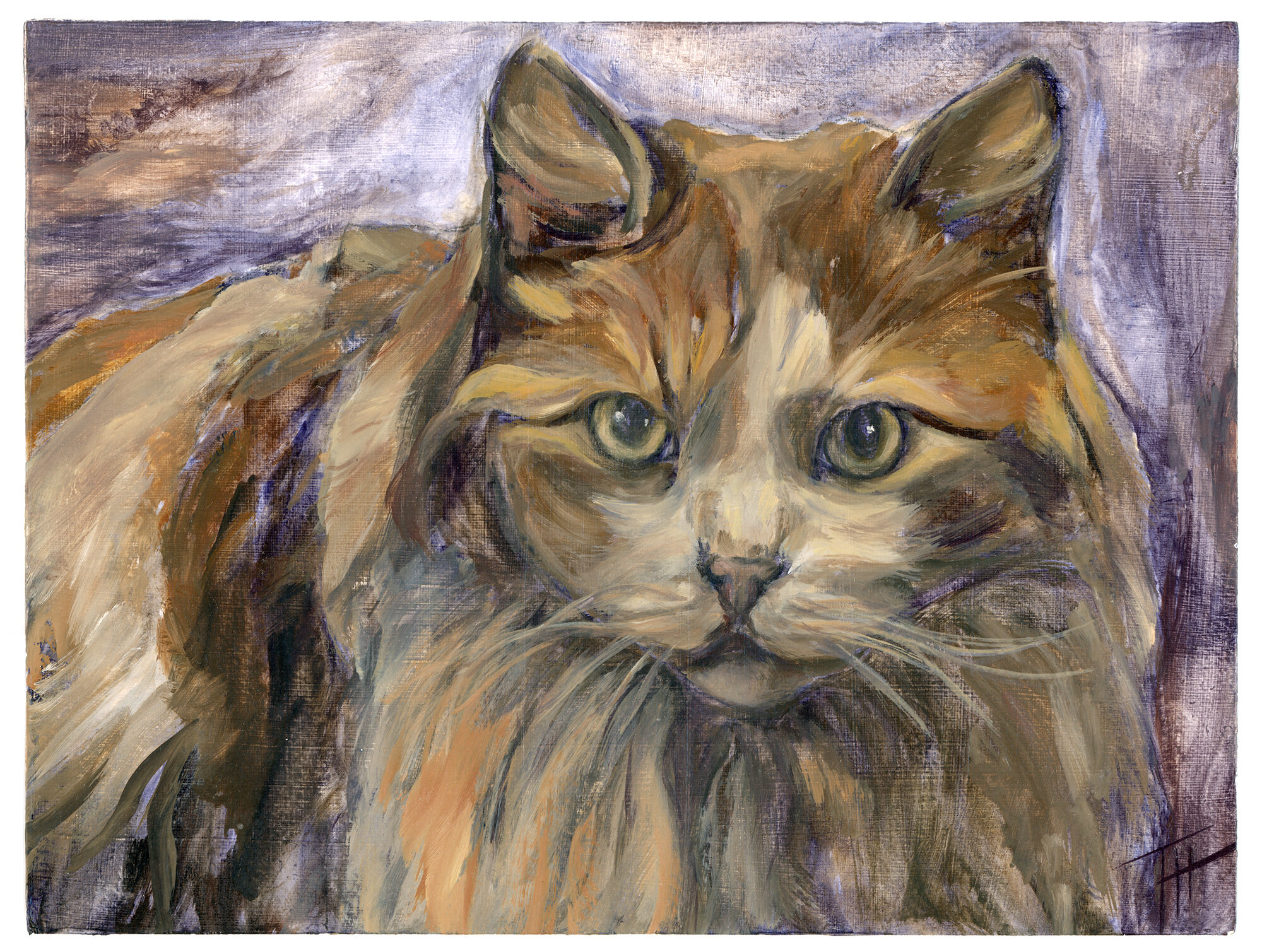  Peashe ("Kitty"), 2020. 6x8 in. Oil on paper. 