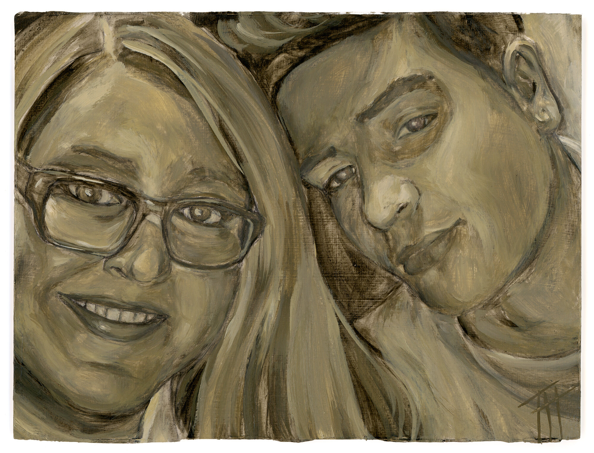  Natalie &amp; Sami, 2020.  6x8 in. Oil on paper.  