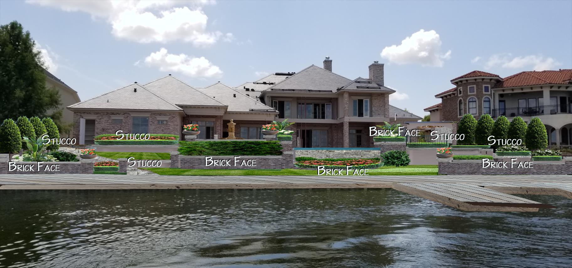 Stucco and Brick Retaining Walls with Landscaping Backyard.jpg