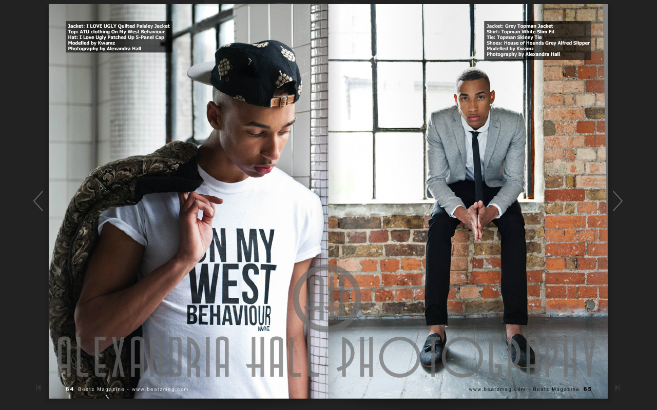 London Fashion Photography shoot for Beatz Magazine Issue 5 (page 64), interview with Ato Alexander