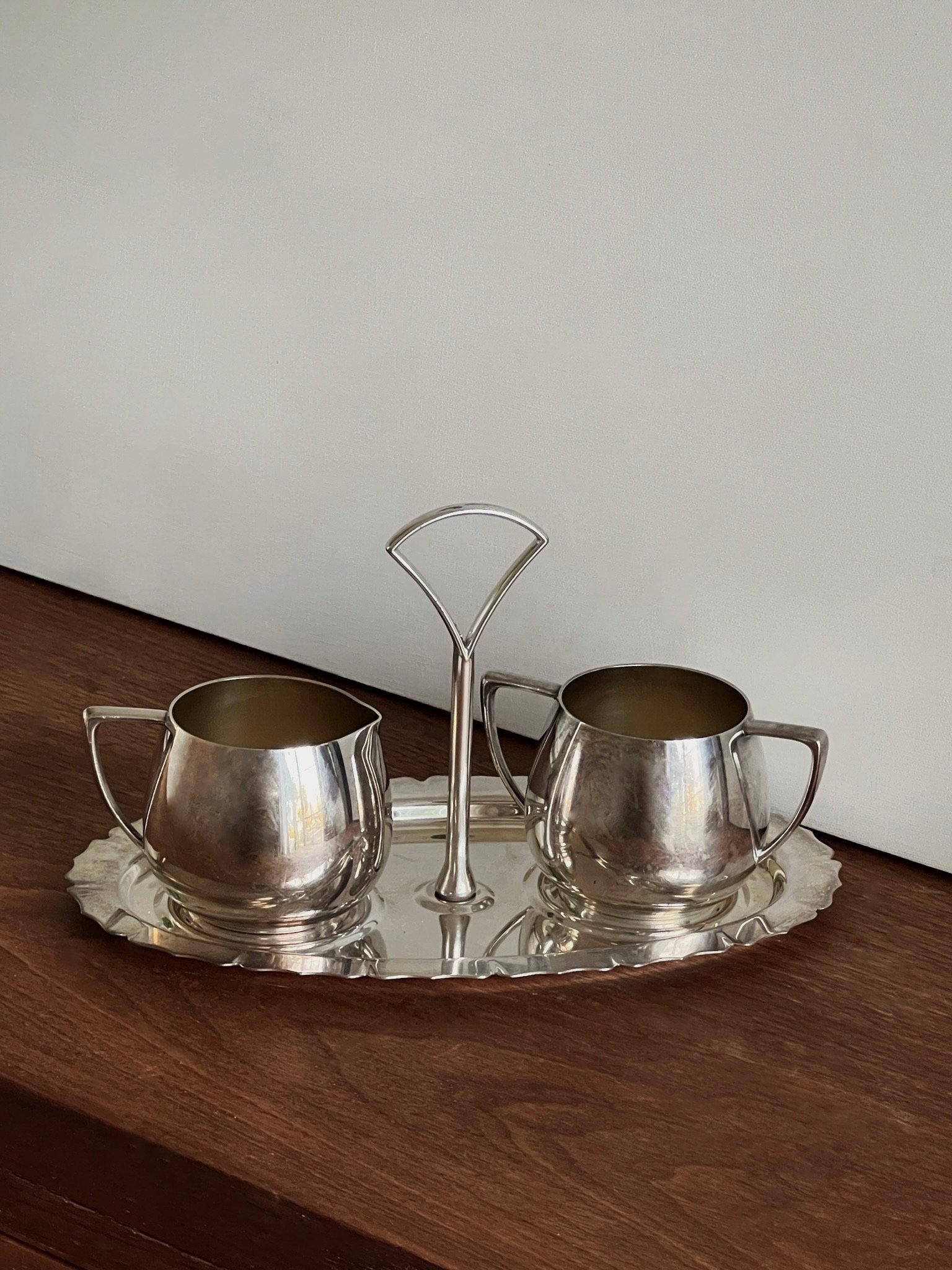 Silver-plated Cream and Sugar Set