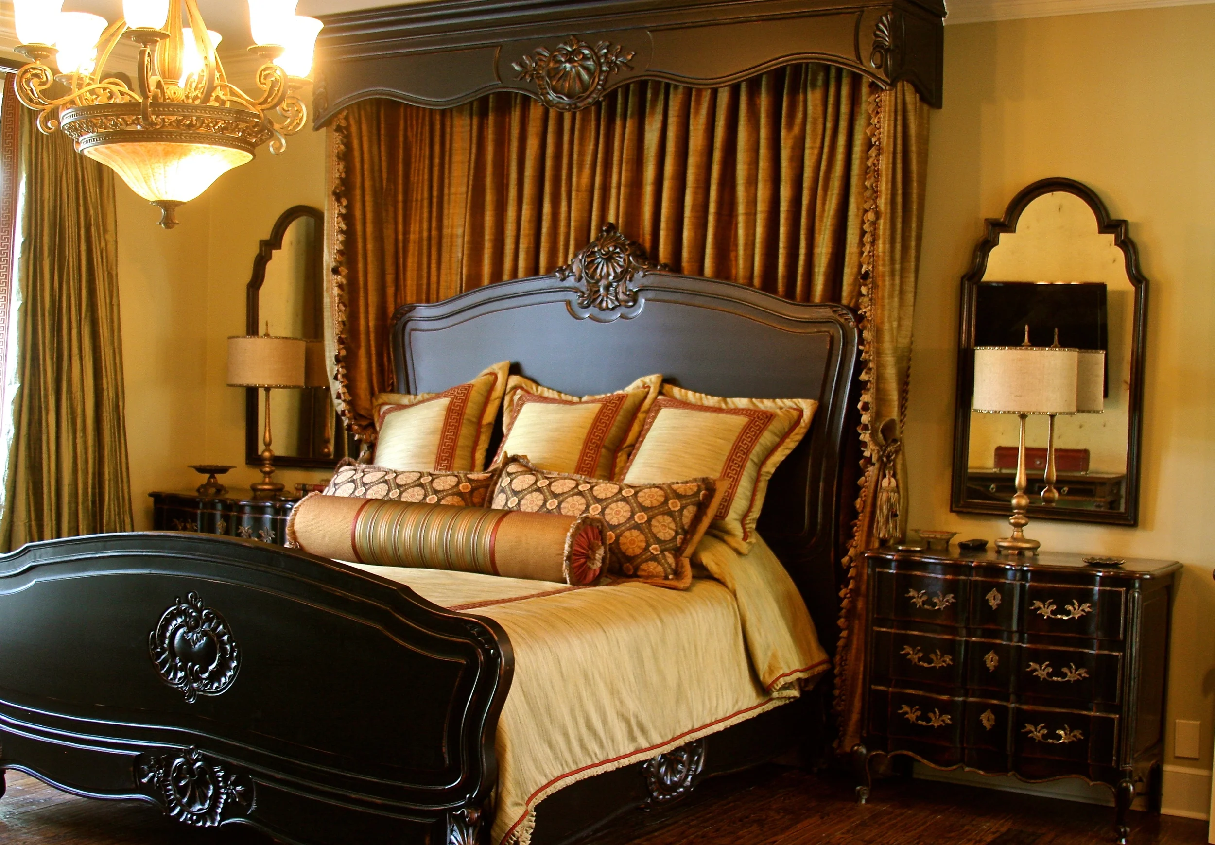 Custom hand carved king size bed 