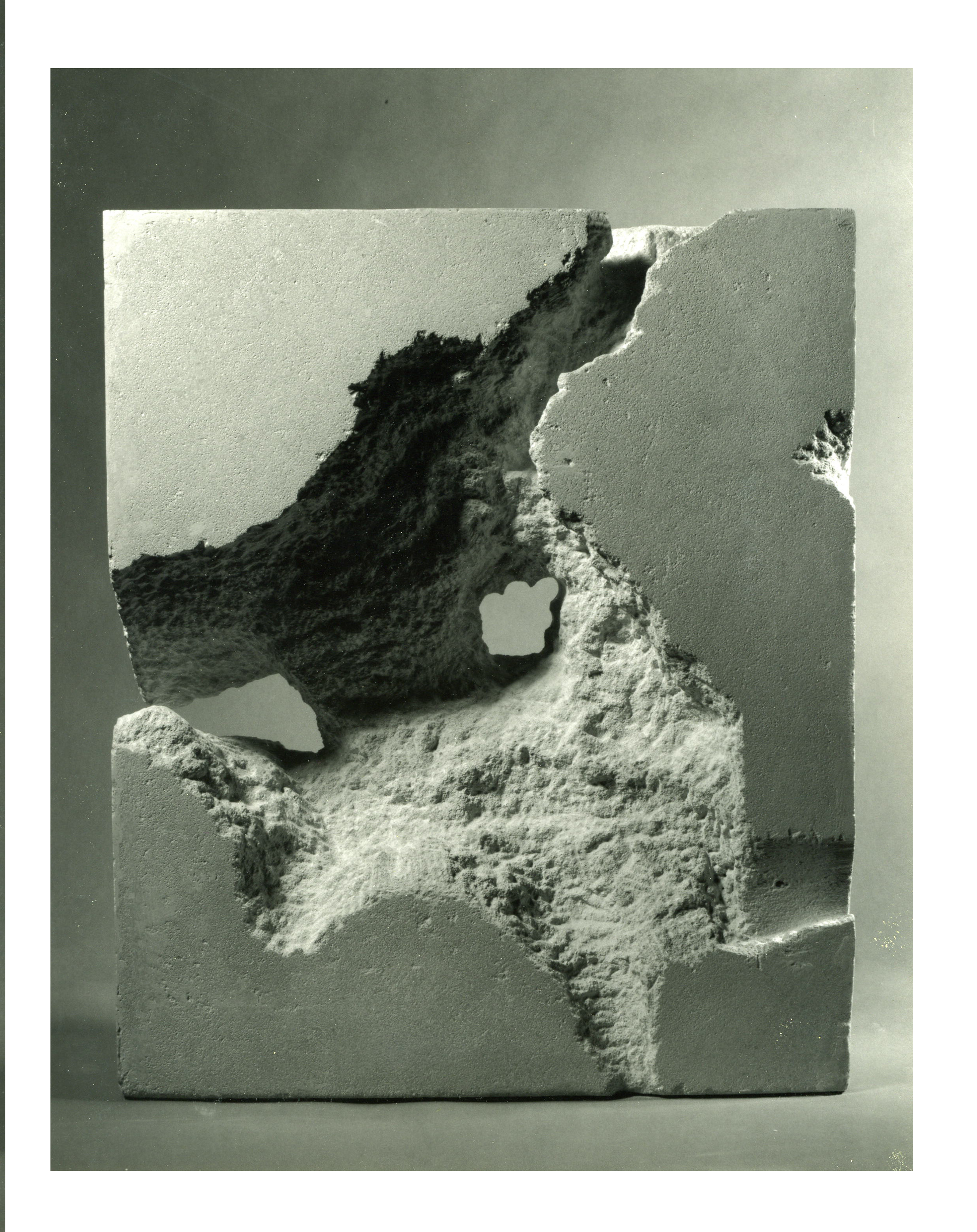 Burrowed Relief / 19H x 16w x 5.6 D /Limestone