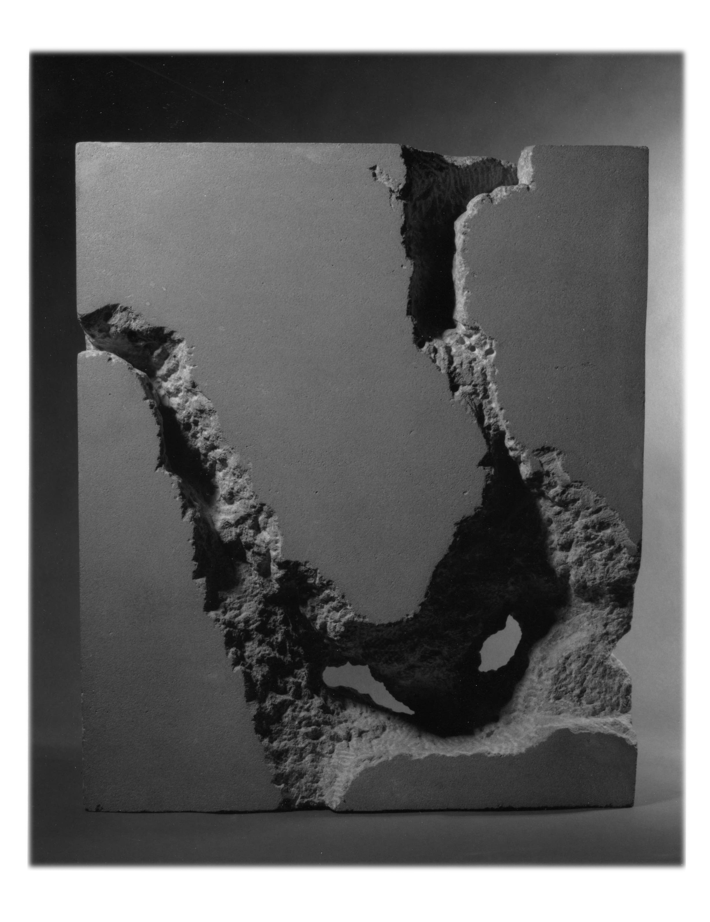 Burrowed Relief II 18x12x 5/ Limestone