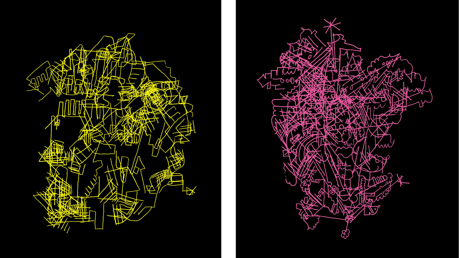  Graph Headz I &amp; II, 2003 computer generated art 